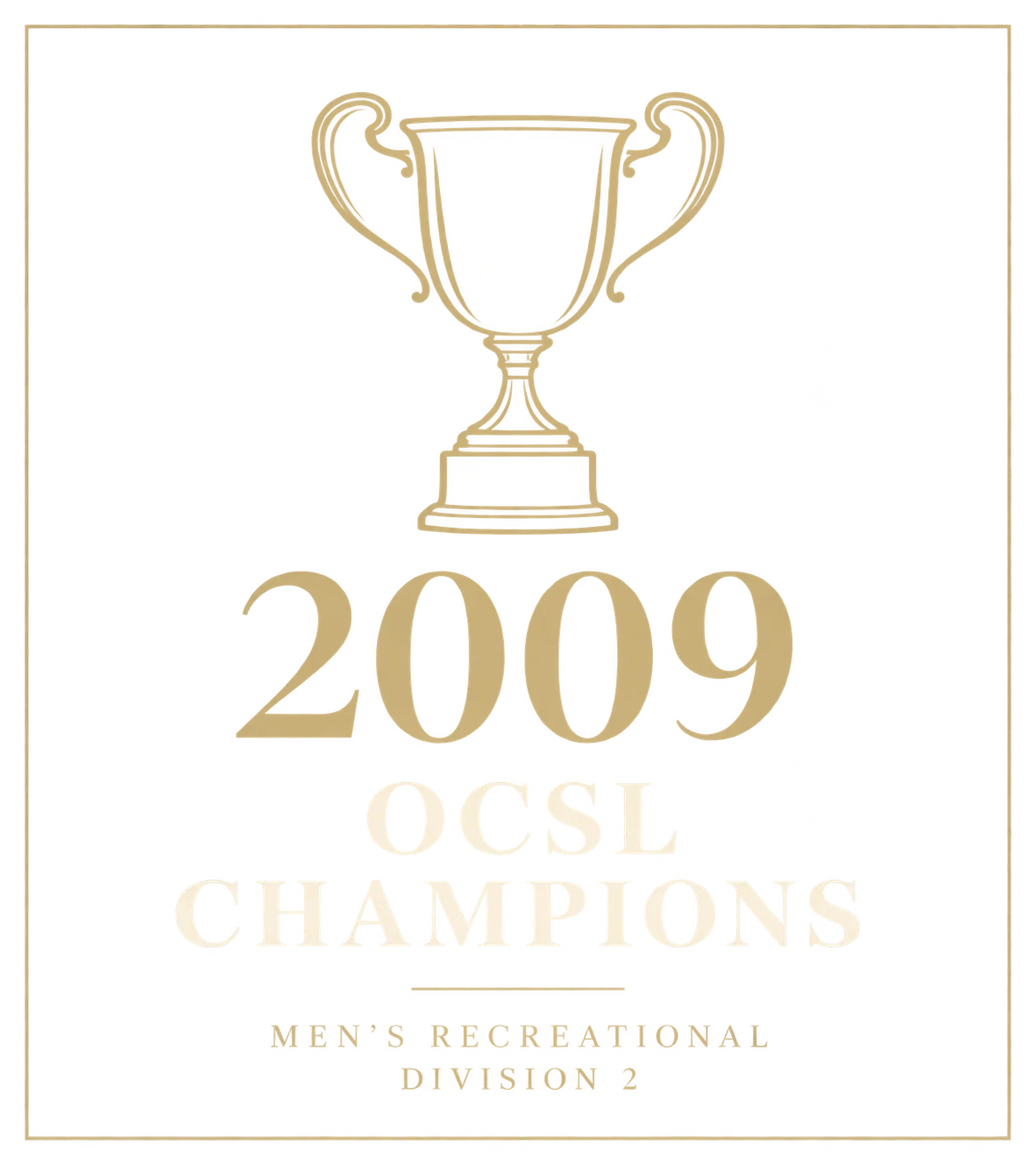 Commemorative graphic: 2009 OCSL champions, Men’s Recreational Division 2